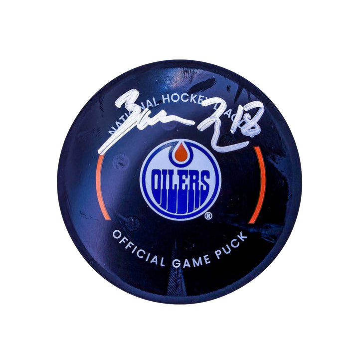 Zach Hyman Edmonton Oilers Autographed Goal Puck - Mar. 26/2025 vs Dallas Stars #25069