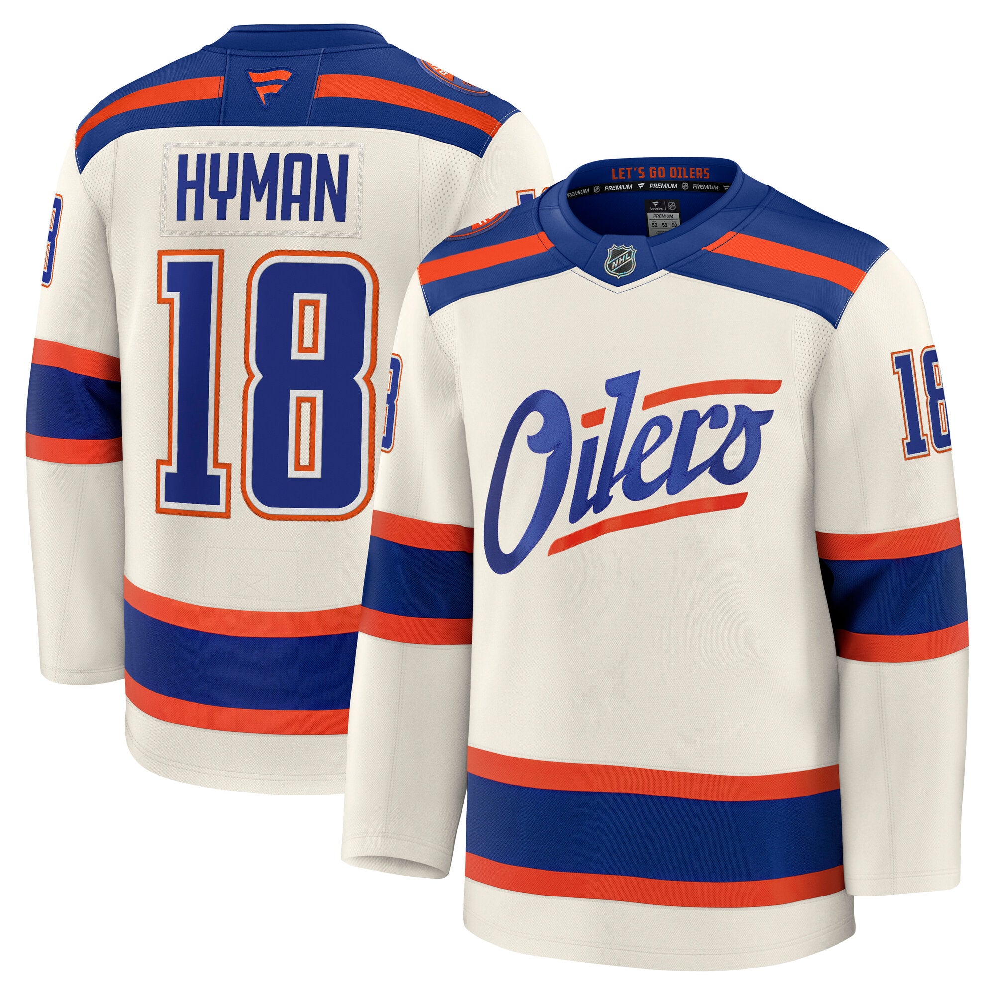 エントランスワークス　ユニフォーム　XL Zach Hyman Edmonton Oilers Fanatics Premium Cream Alternate Jersey