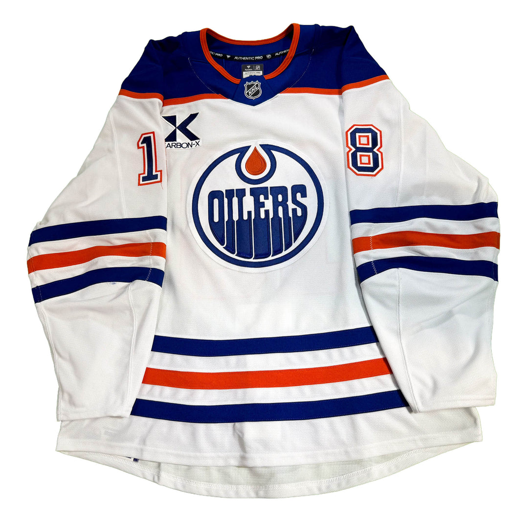 Zach Hyman Edmonton Oilers Game Worn Jersey - 2025-26 Playoffs White Set #1 - D00627