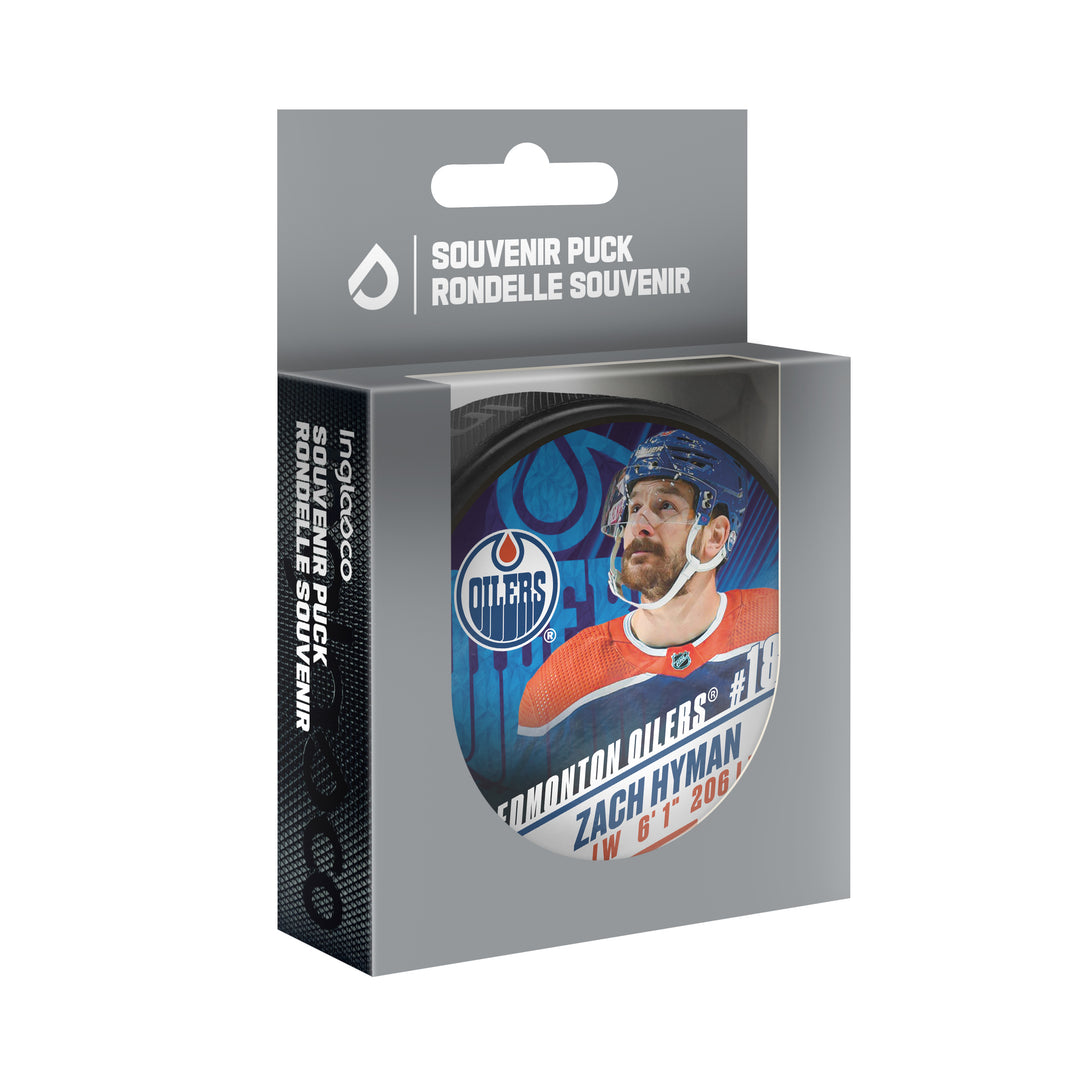 Zach Hyman Edmonton Oilers Player Puck