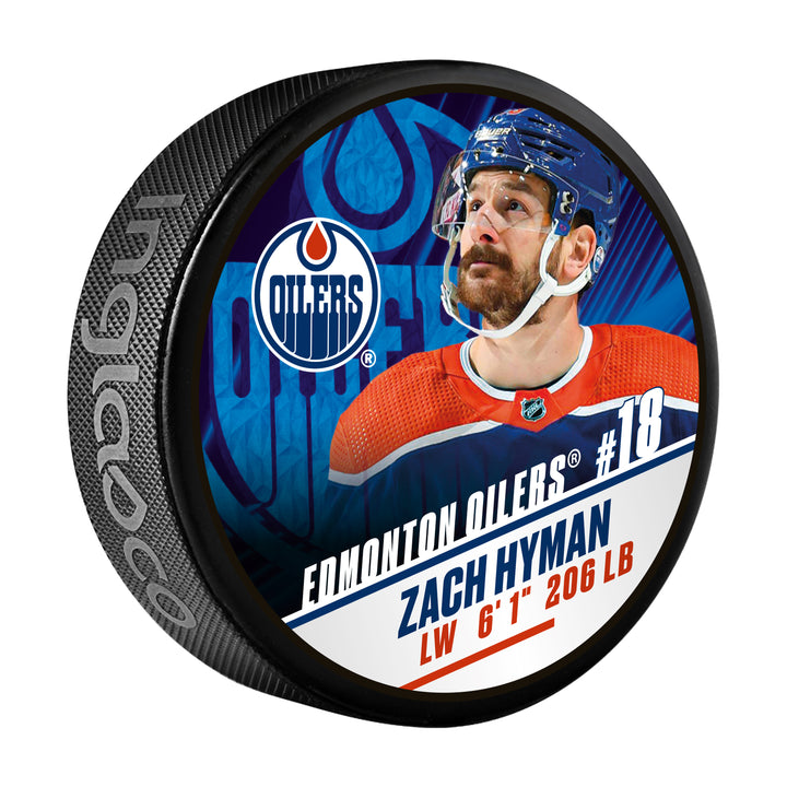 Zach Hyman Edmonton Oilers Player Puck