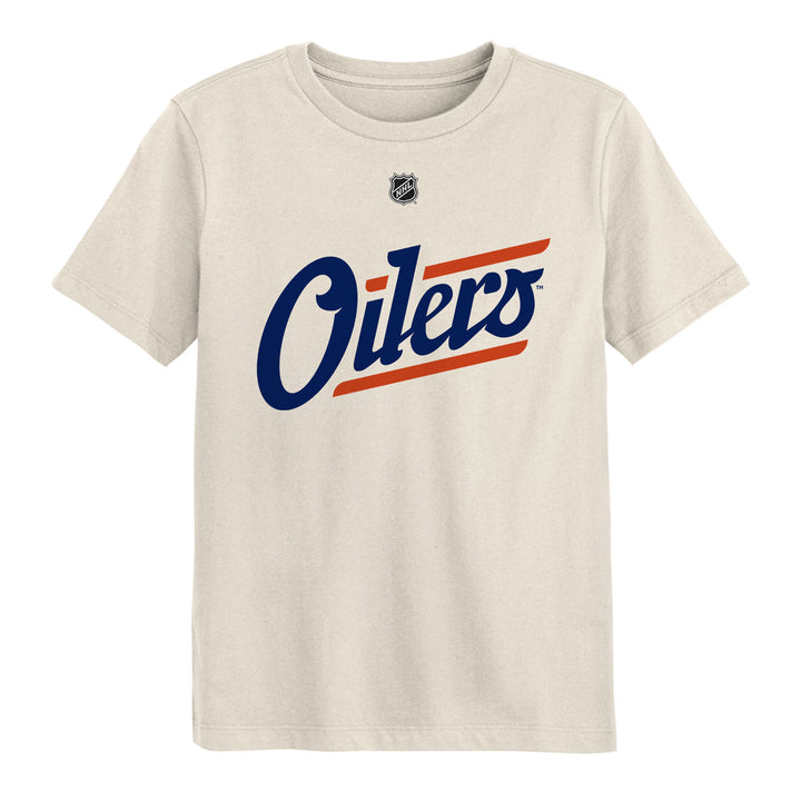 Zach Hyman Edmonton Oilers Youth Outerstuff Cream Alternate Logo Player Name & Number T-Shirt
