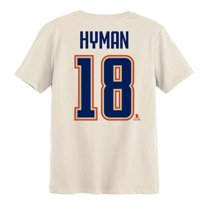 Zach Hyman Edmonton Oilers Youth Outerstuff Cream Alternate Logo Player Name & Number T-Shirt