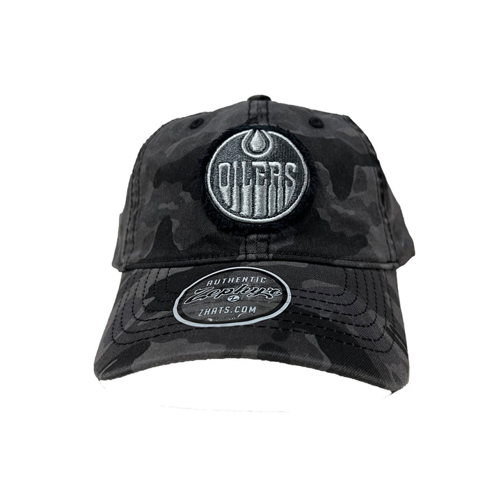 Edmonton Oilers Zephyr Camo Smoke City Adjustable Hat