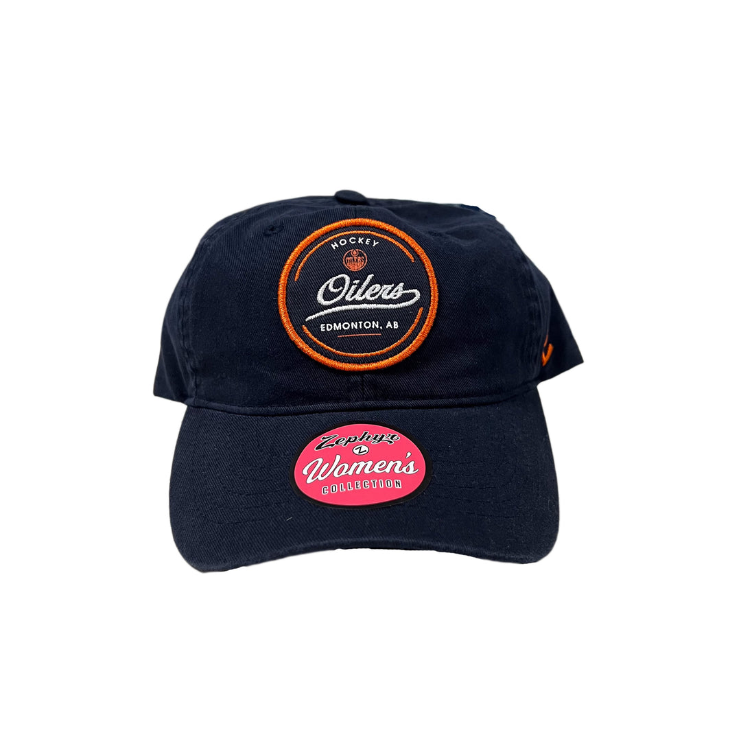 Edmonton Oilers Women's Zephyr Navy She Said Adjustable Hat