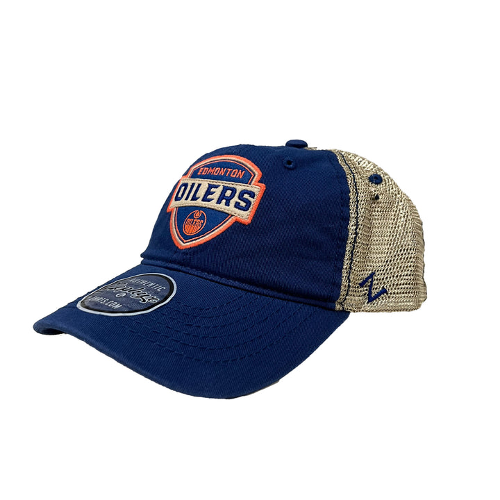 Edmonton Oilers Zephyr Royal Dunbar Mesh Adjustable Hat