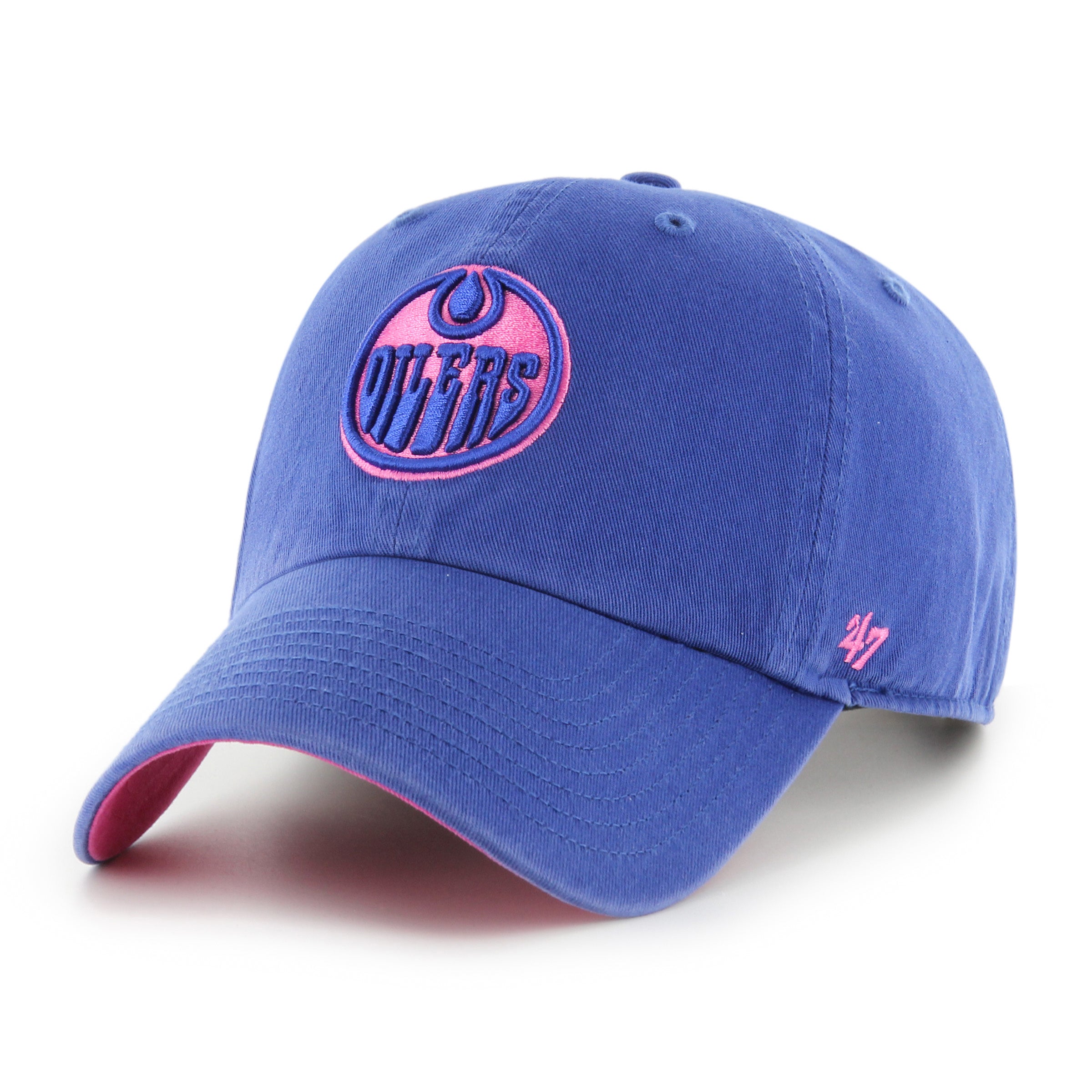 Edmonton Oilers '47 Royal Cotton Candy Ballpark Clean Up Adjustable Ha