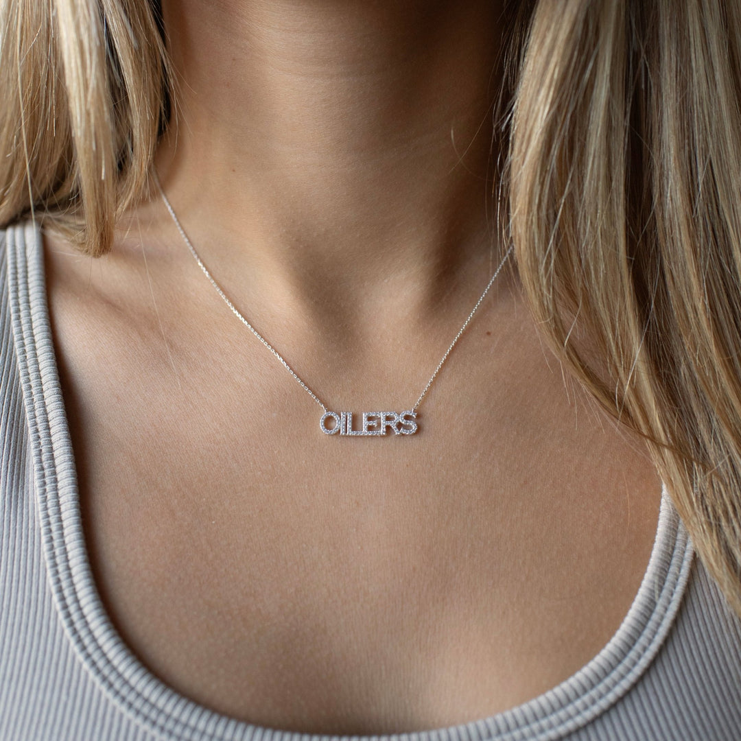Edmonton Oilers So Pretty Cara Cotter Silver Pave Necklace