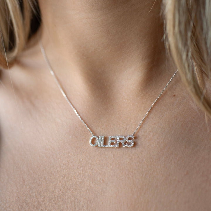 Edmonton Oilers So Pretty Cara Cotter Silver Pave Necklace