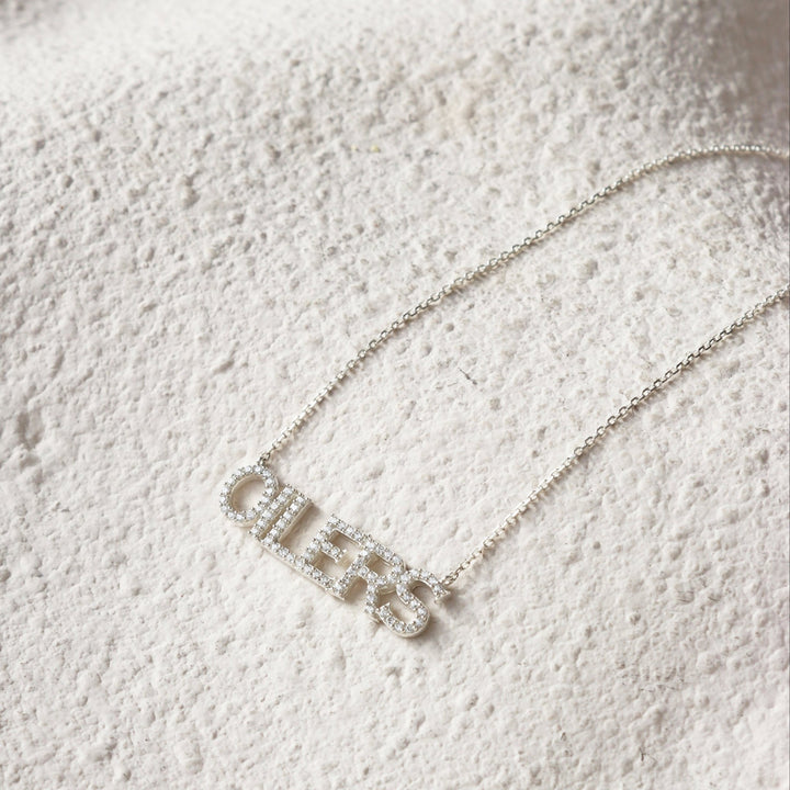 Edmonton Oilers So Pretty Cara Cotter Silver Pave Necklace