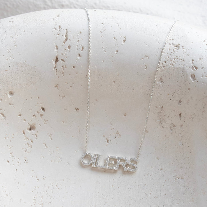 Edmonton Oilers So Pretty Cara Cotter Silver Pave Necklace