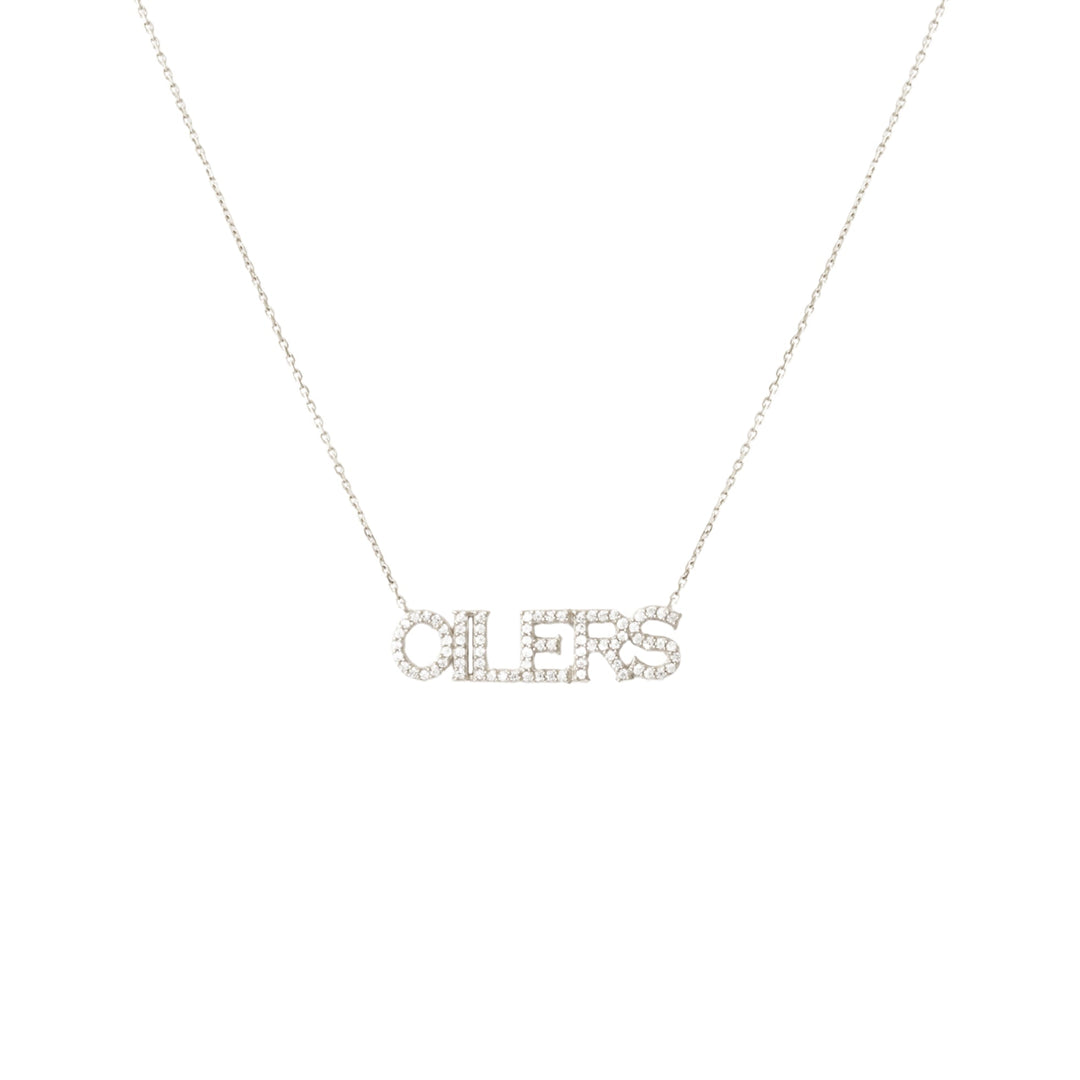 Edmonton Oilers So Pretty Cara Cotter Silver Pave Necklace