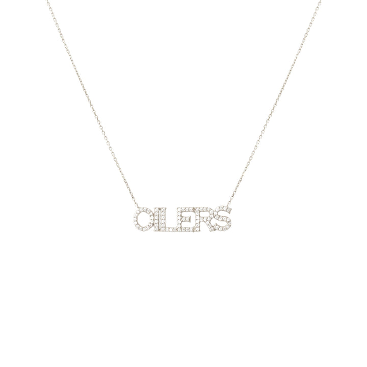 Edmonton Oilers So Pretty Cara Cotter Silver Pave Necklace