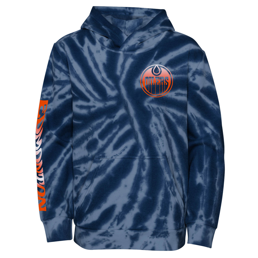 Edmonton Oilers Youth Outerstuff Santa Monica Navy Tie Dye Hoodie