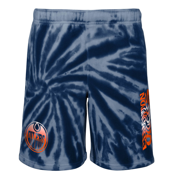 Edmonton Oilers Youth Outerstuff Santa Monica Navy Tie Dye Shorts