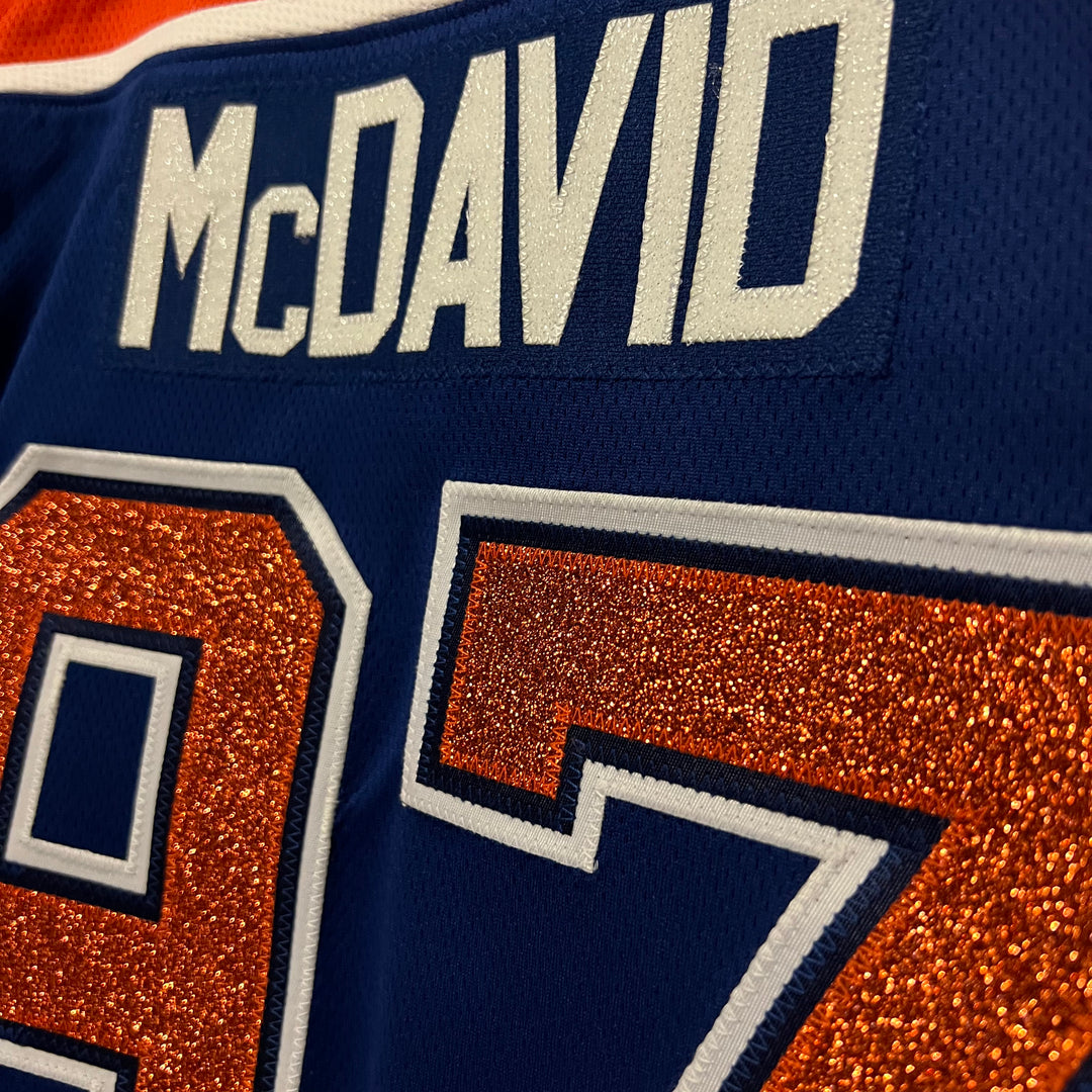 Connor McDavid Edmonton Oilers Women's Fanatics Breakaway Royal Sparkle Home Jersey