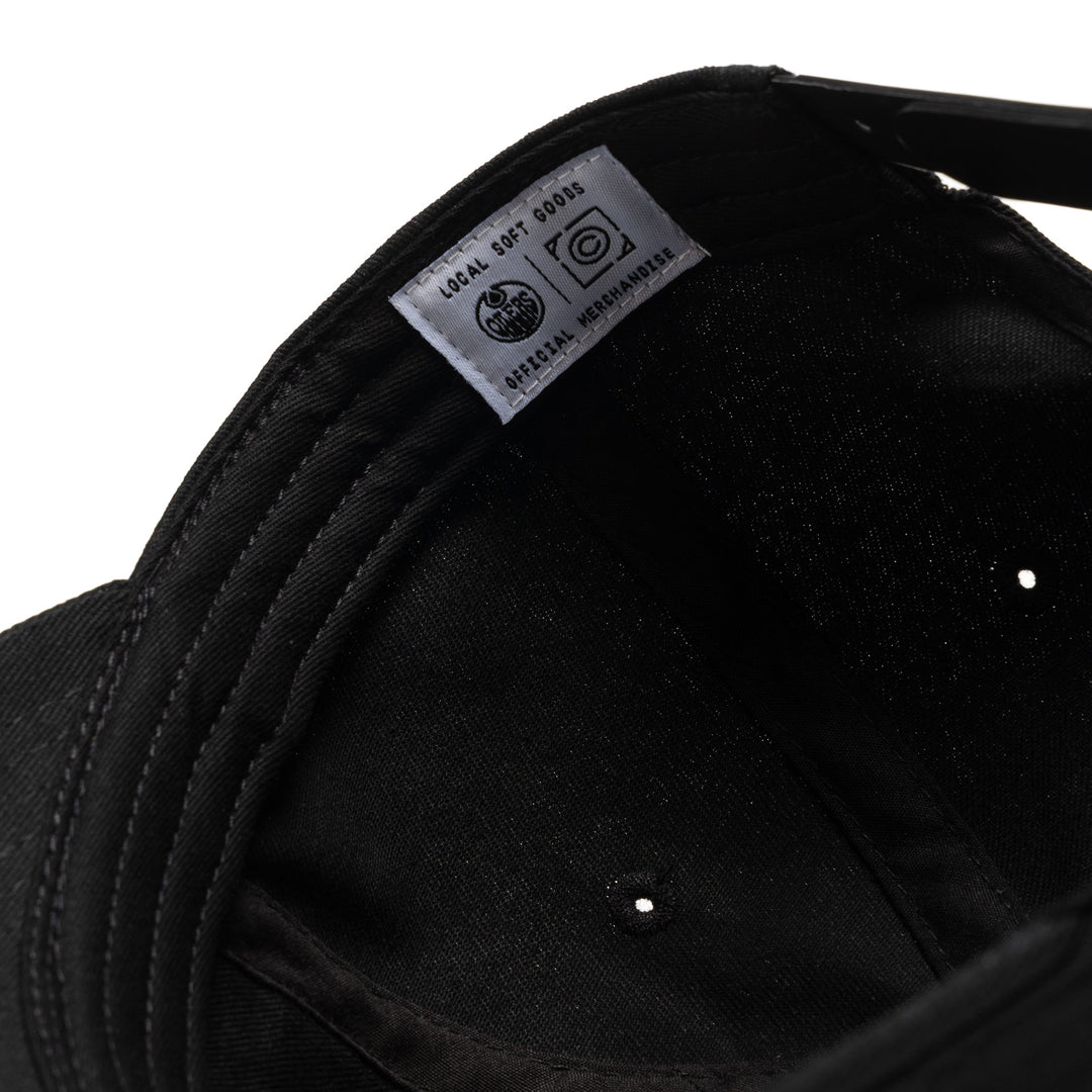 Edmonton Oilers Local Soft Goods Black Vintage Script Snapback Hat