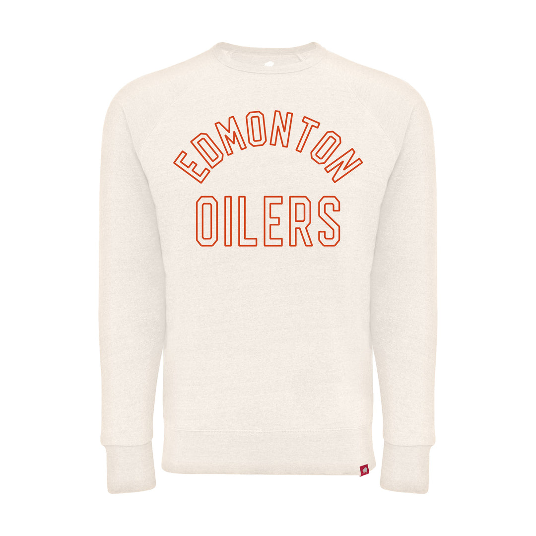 Edmonton Oilers Sportiqe Harmon Cream Crewneck Sweatshirt