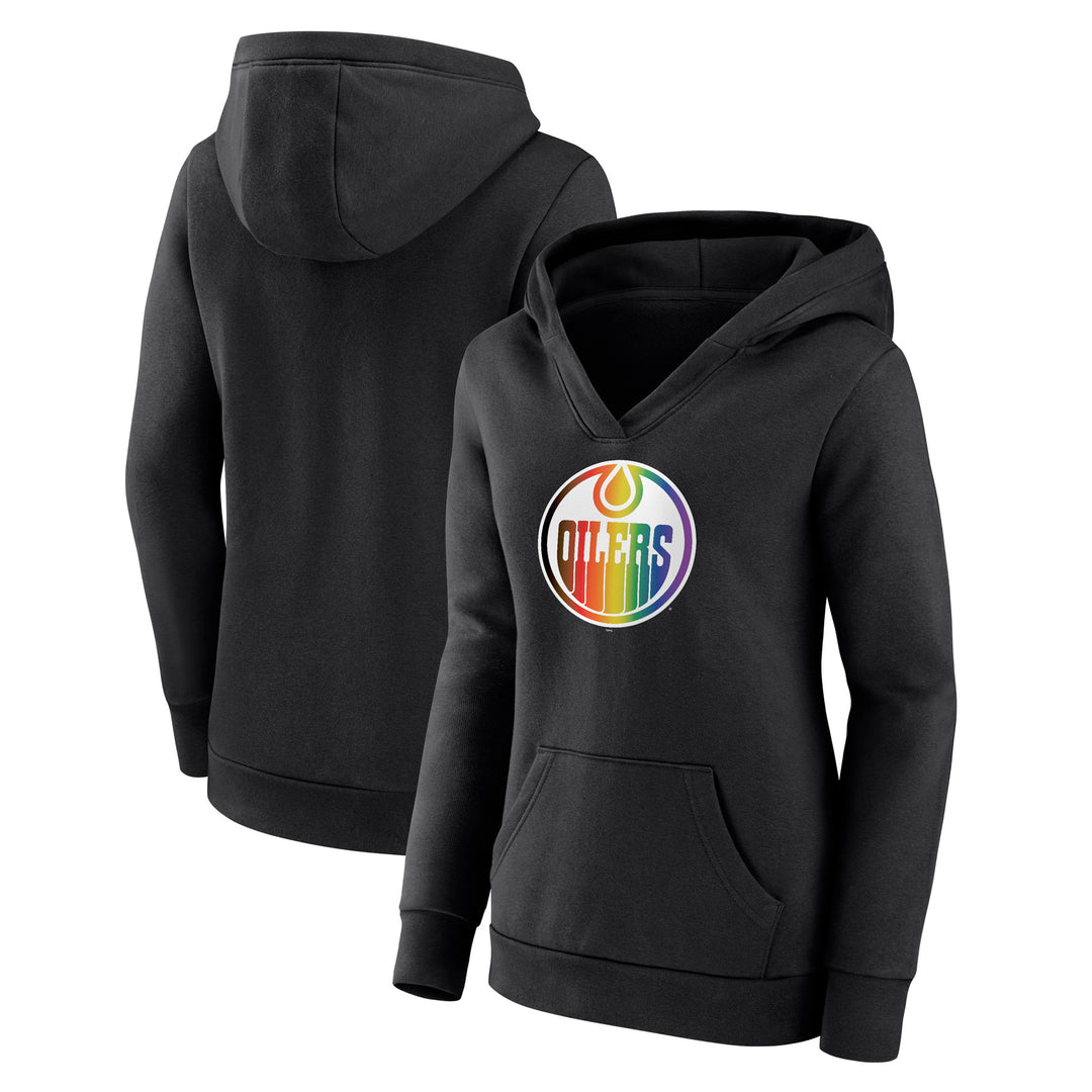 Edmonton Oilers Women's Pride Black Pullover Hoodie