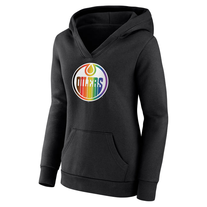 Edmonton Oilers Women's Pride Black Pullover Hoodie