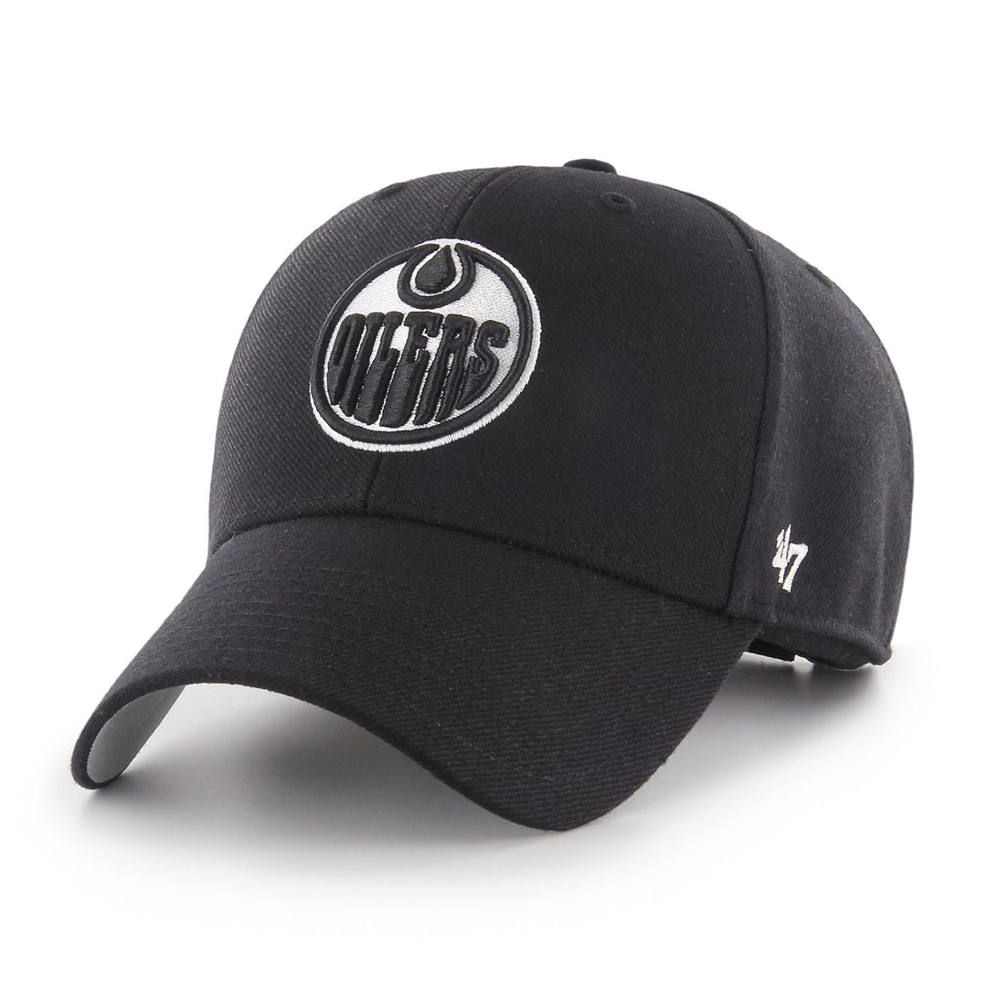 Edmonton Oilers '47 Black & White MVP Adjustable Hat