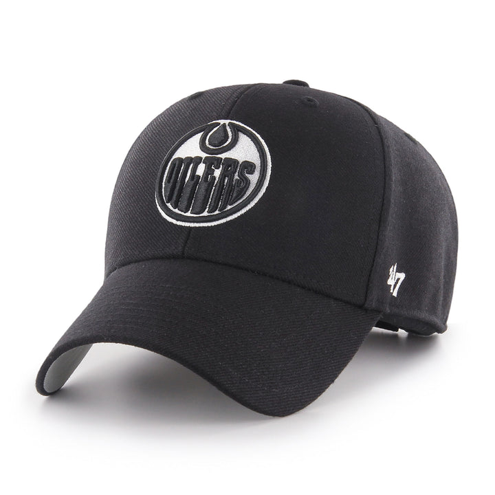 Edmonton Oilers '47 Black & White MVP Adjustable Hat