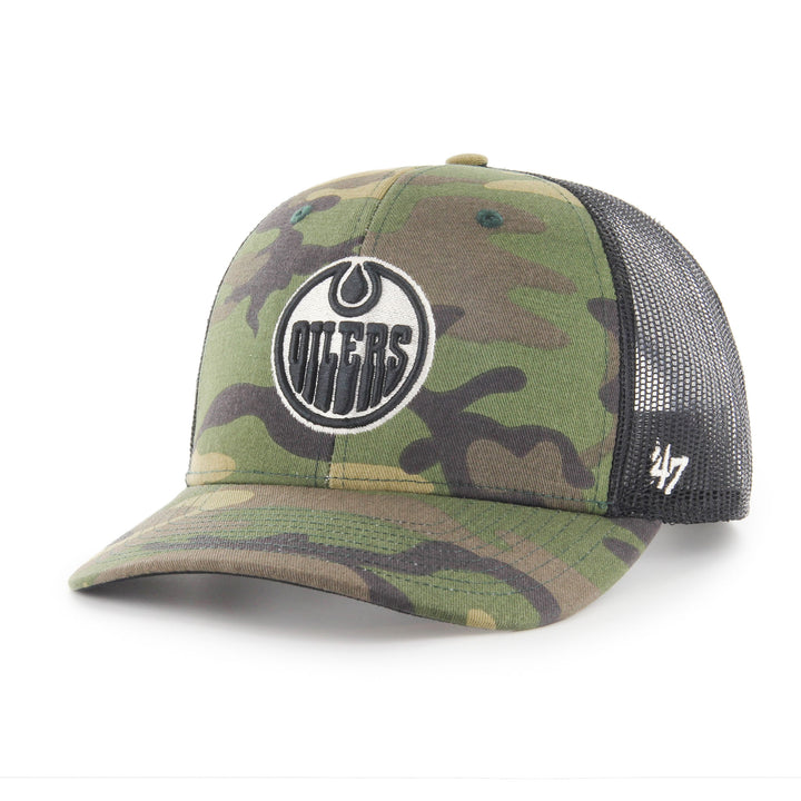 Edmonton Oilers '47 Camo Mesh Trucker Snapback Hat