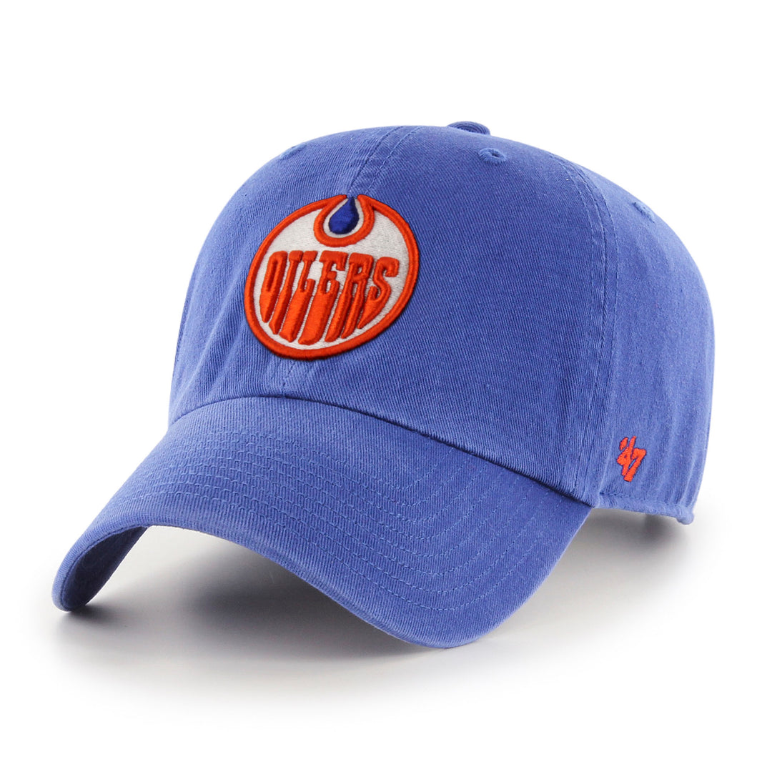 Edmonton Oilers '47 Royal Blue Orange Logo Clean Up Adjustable Hat