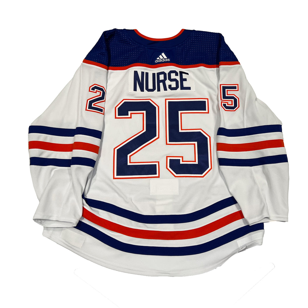 Darnell Nurse Edmonton Oilers Game Worn Jersey - 2022-23 White Set #1 - A00111