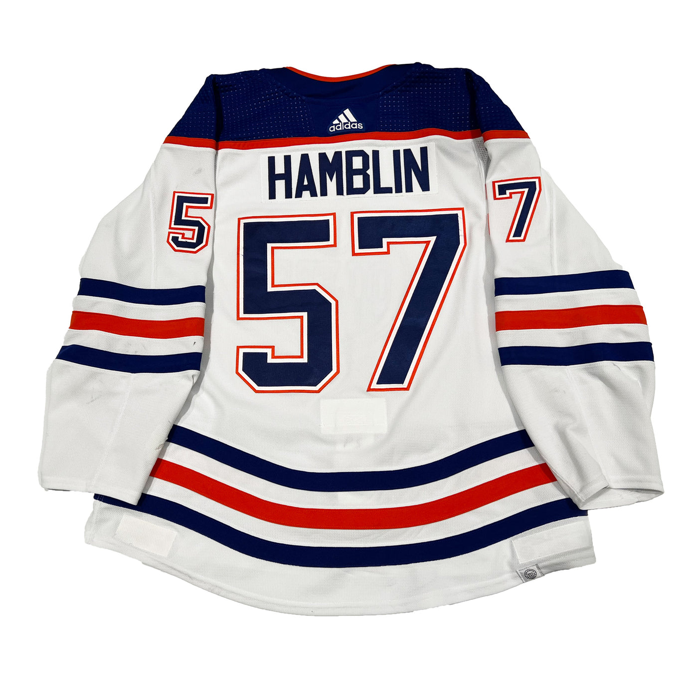 James Hamblin #57 - 2022-23 Edmonton Oilers Team Issued Reverse