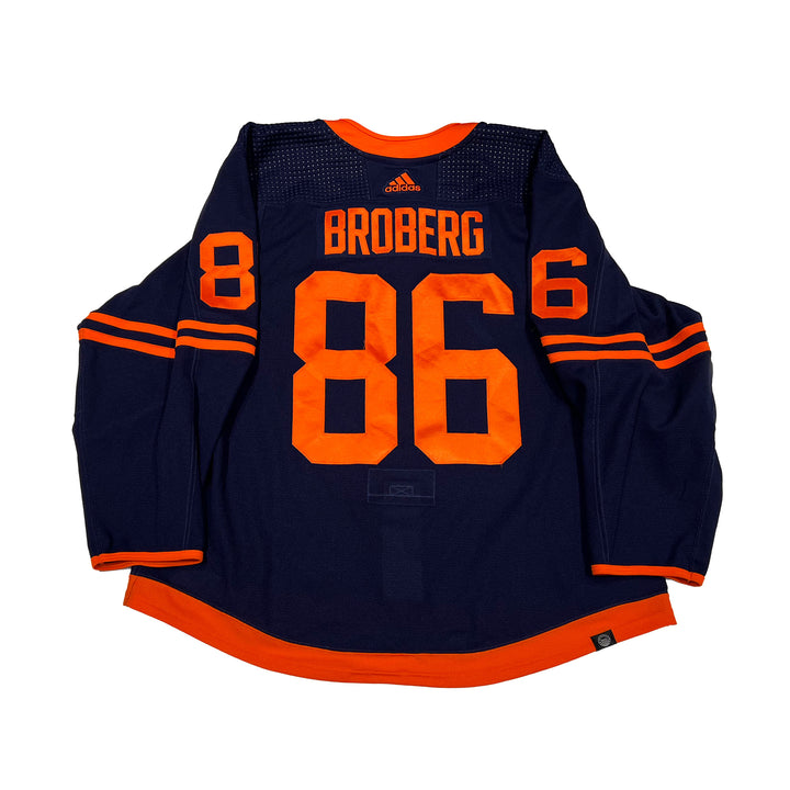 Philip Broberg Edmonton Oilers Game Worn Jersey - 2022-23 Navy Set #2 - A00422