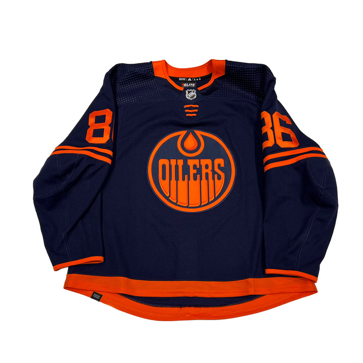 Philip Broberg Edmonton Oilers Game Worn Jersey - 2022-23 Navy Set #2 - A00422