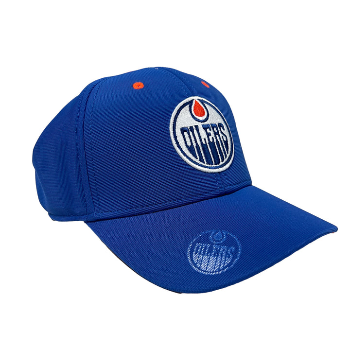 Edmonton Oilers American Needle Blue Royal E Boss Flex Hat
