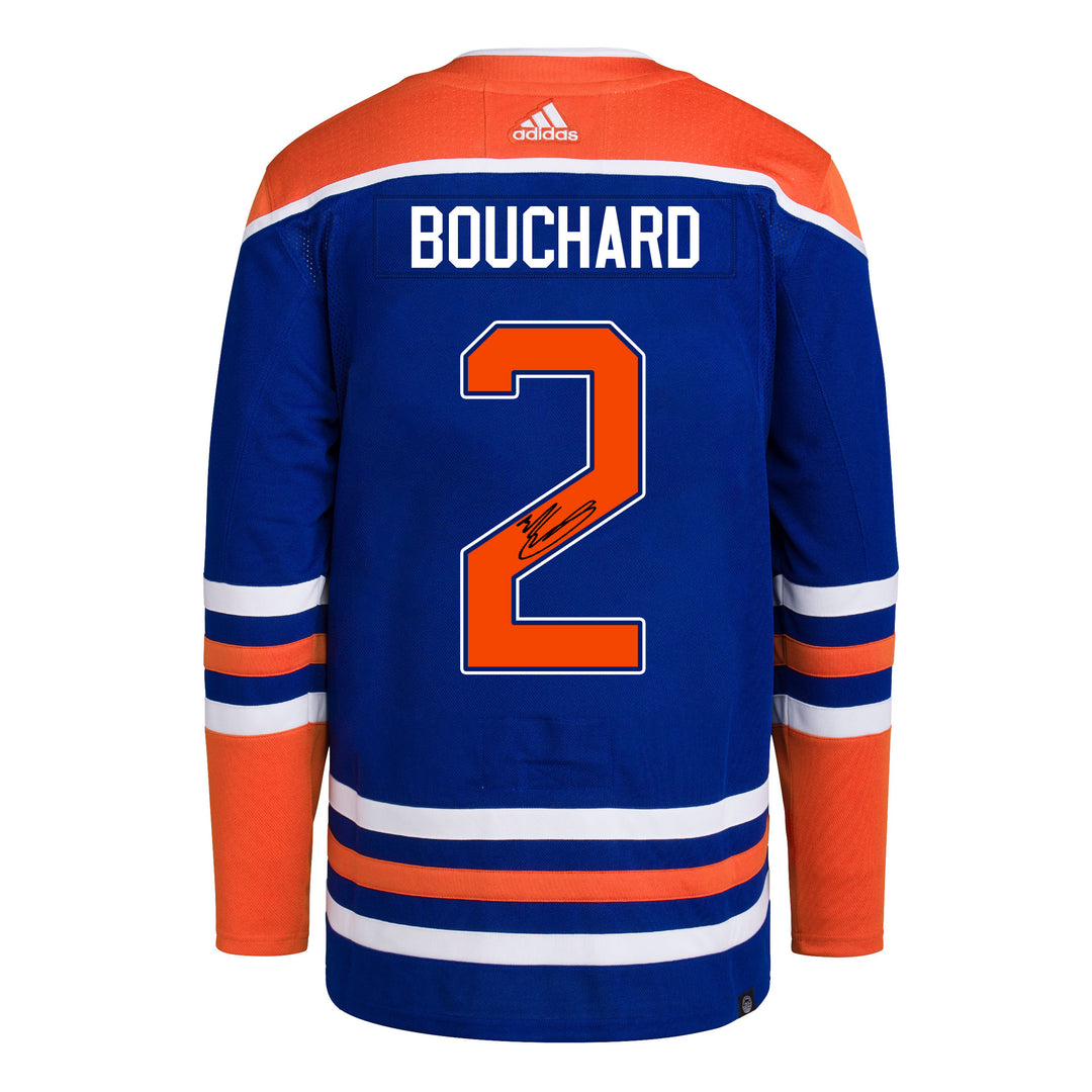 Evan Bouchard Edmonton Oilers Signed Royal/Home adidas Jersey