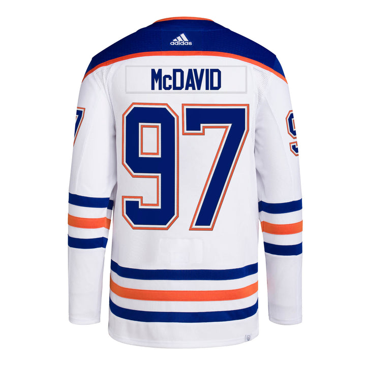 Connor McDavid Edmonton Oilers adidas Primegreen Authentic White Away Jersey