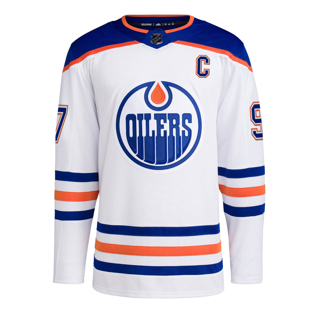 Connor McDavid Edmonton Oilers adidas Primegreen Authentic White Away Jersey