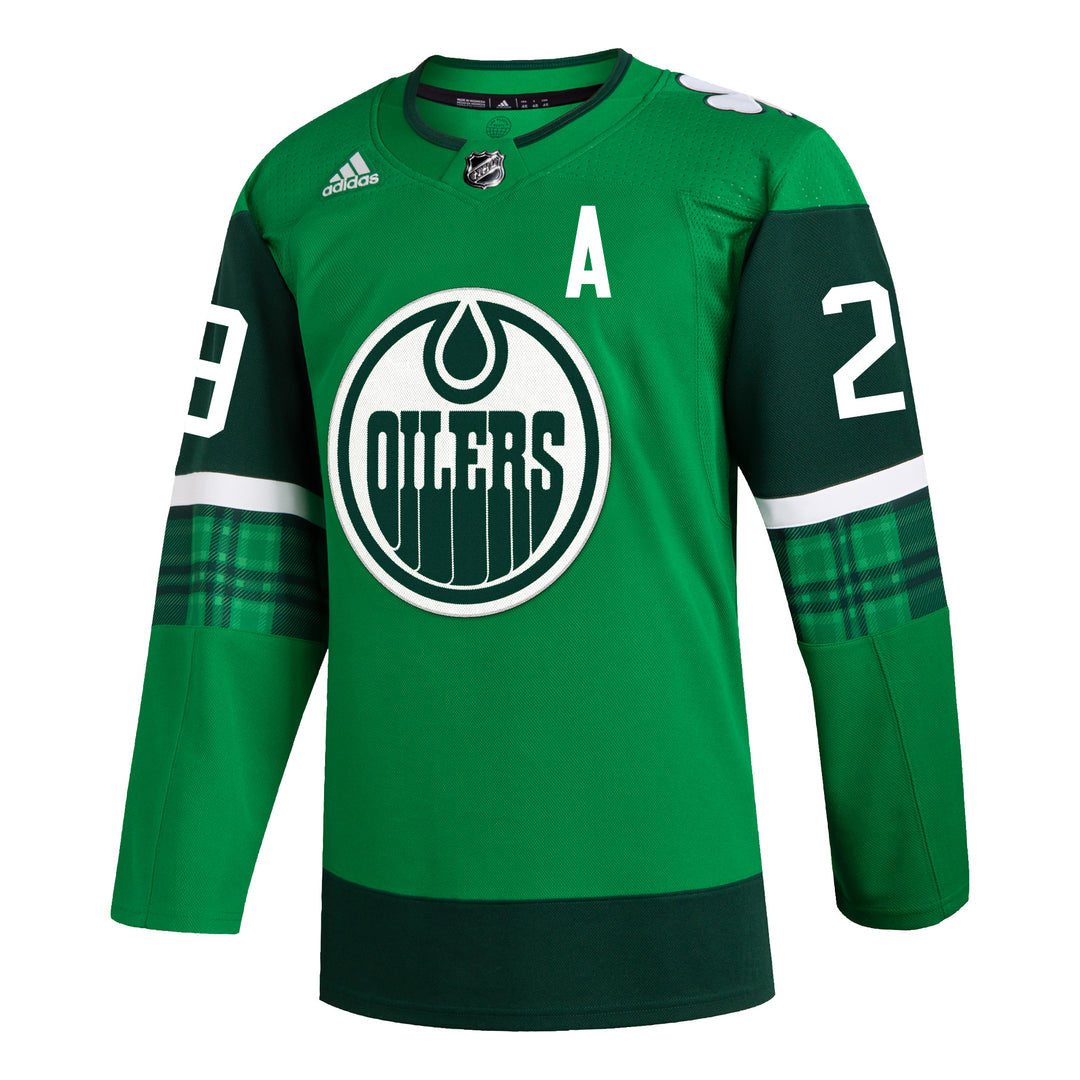 Leon Draisaitl Edmonton Oilers Primegreen Authentic Green St. Patrick's Day Jersey