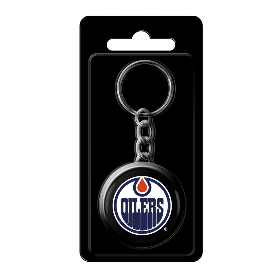 Edmonton Oilers Black Home Logo Puck Keychain