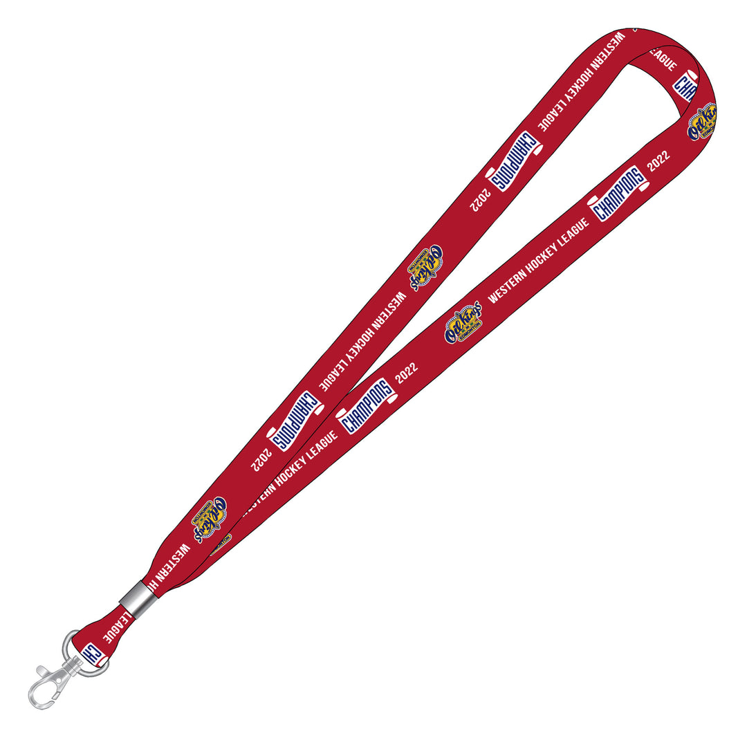 Edmonton Oil Kings Mustang Red 2022 WHL Champs Sublimated Lanyard