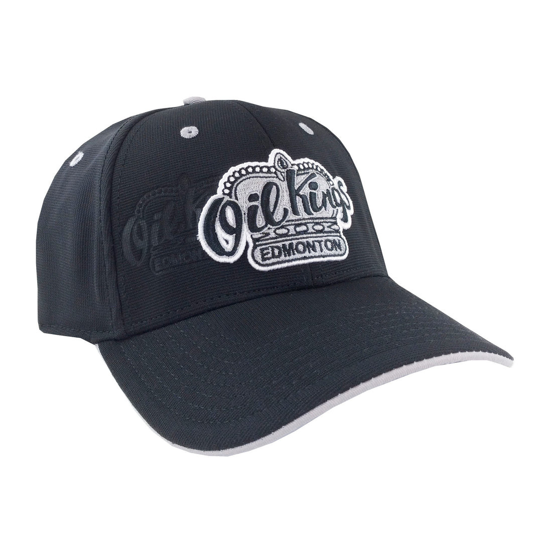 Edmonton Oil Kings American Needle Platinum Black Deboss Adjustable Hat