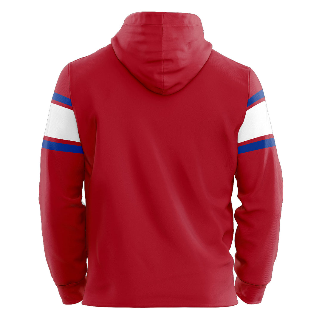 Edmonton Oil Kings Bardown Sports Stripe Show Red & White Hoodie