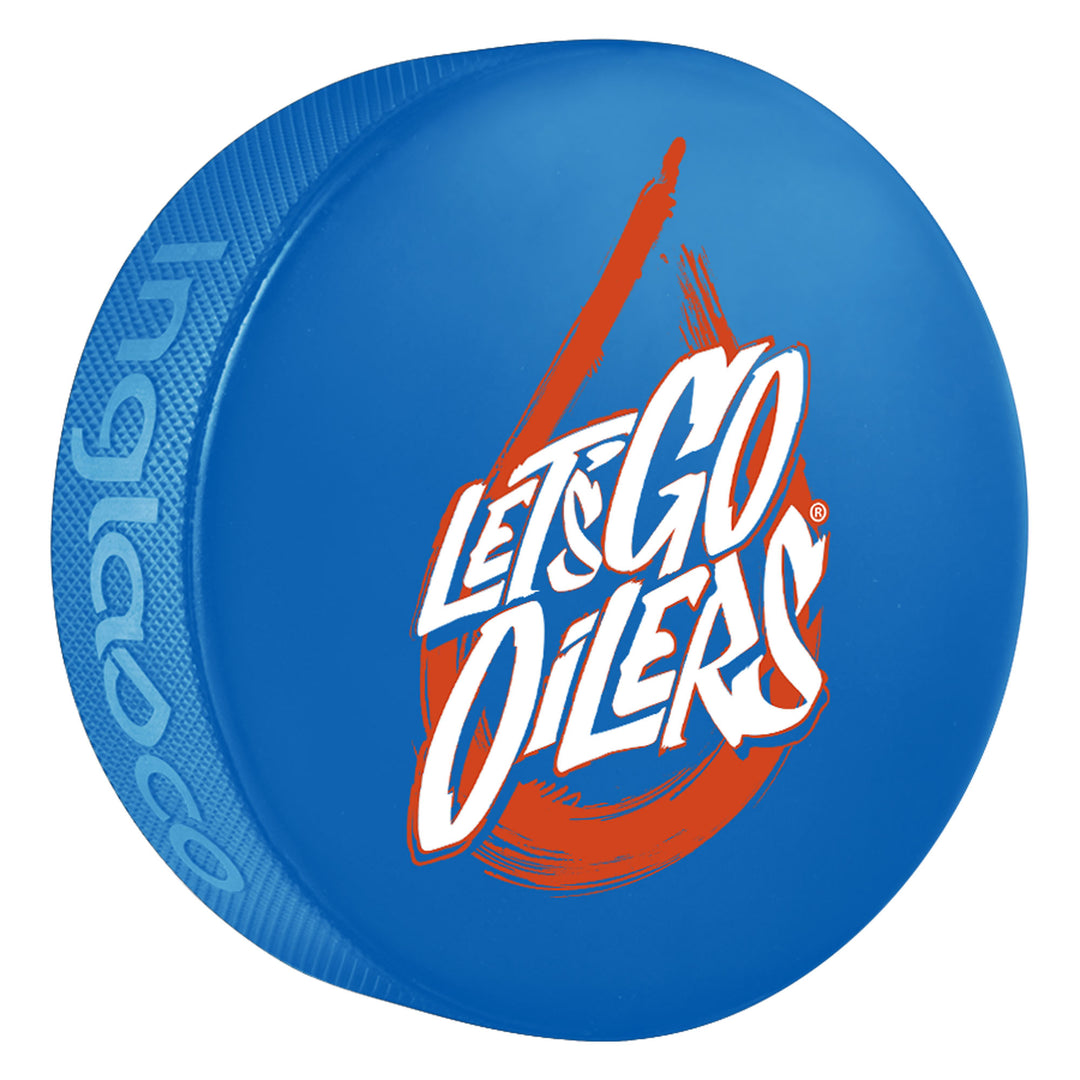 Edmonton Oilers 2023 Stanley Cup Playoffs "Let's Go Oilers" Blue Puck