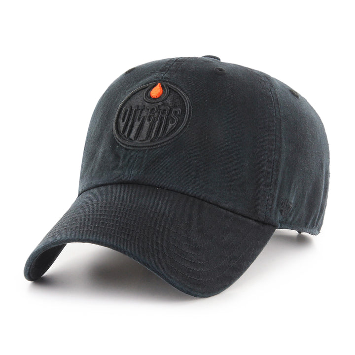Edmonton Oilers '47 Black on Black Tonal Clean Up Adjustable Hat