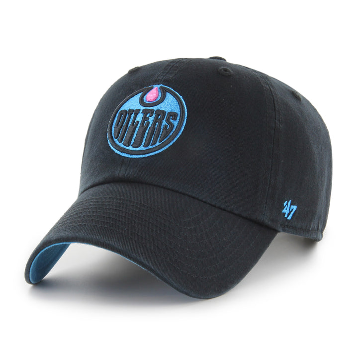 Edmonton Oilers '47 Black Ocean Drive Clean Up Adjustable Hat