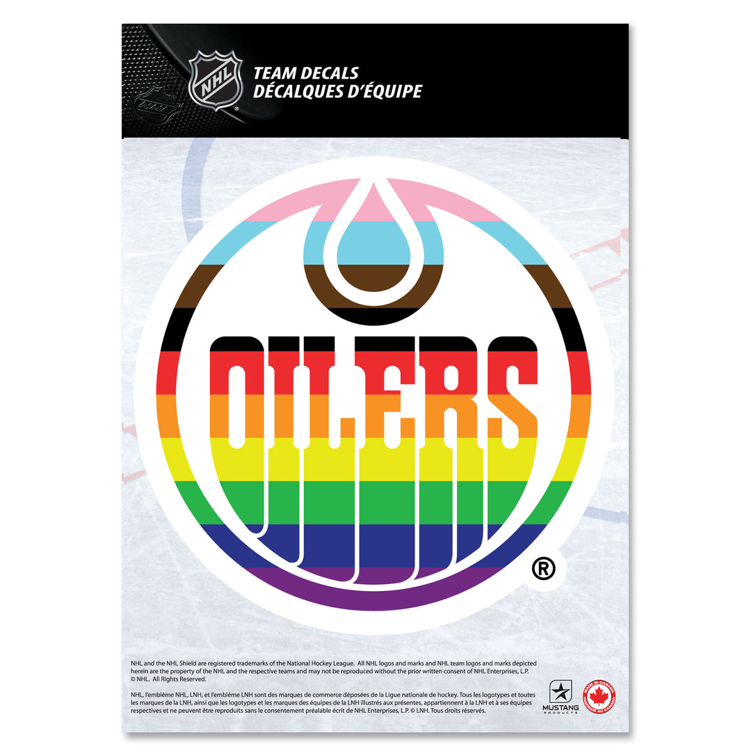 Edmonton Oilers Pride/Hockey Is For Everyone 5" x 7" Decal