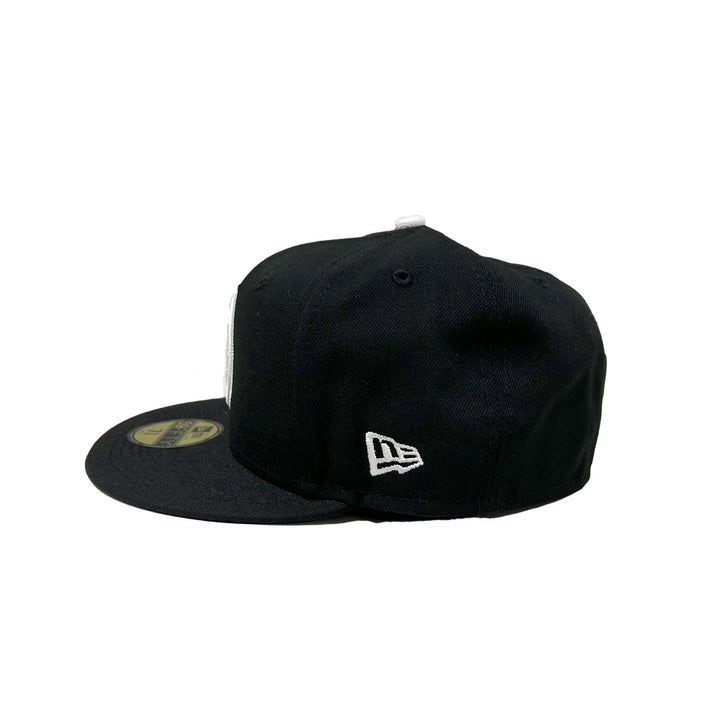 Edmonton Oilers New Era Black & White Tonal 59FIFTY Fitted Logo Hat