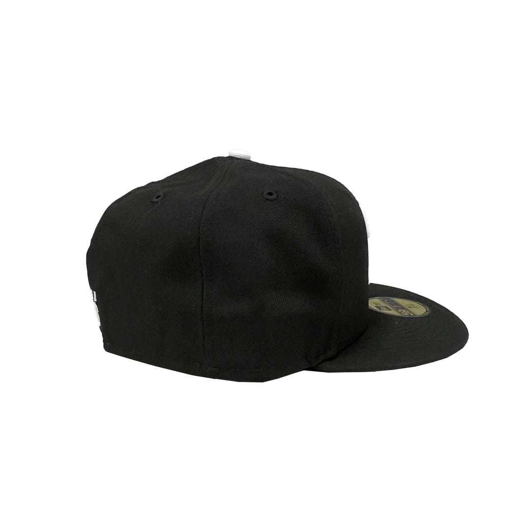 Edmonton Oilers New Era Black & White Tonal 59FIFTY Fitted Logo Hat
