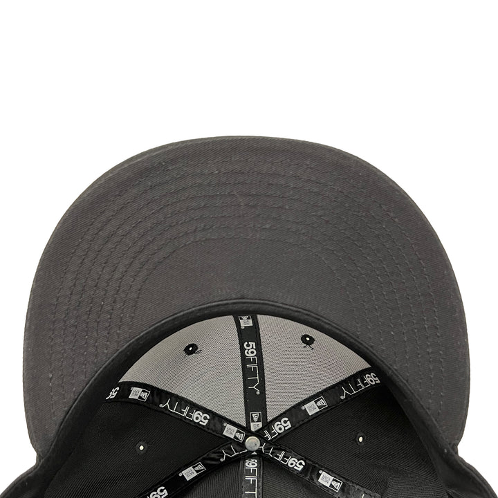 Edmonton Oilers New Era Black & White Tonal 59FIFTY Fitted Logo Hat