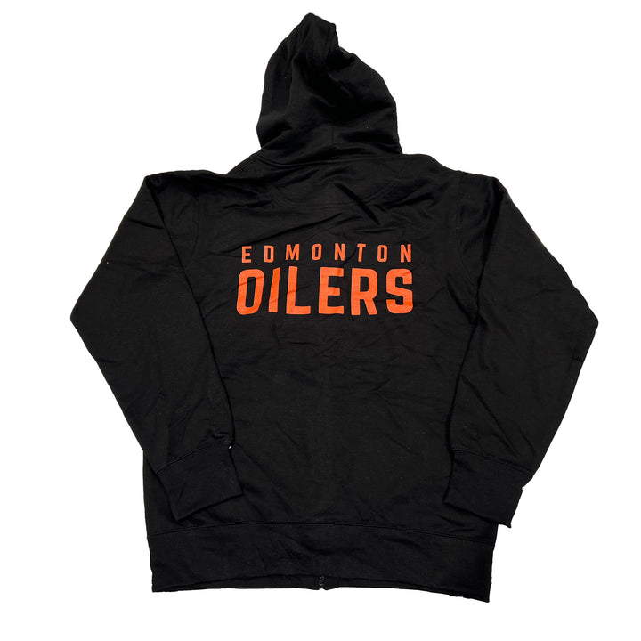 Edmonton Oilers Black Wordmark Full-Zip Hoodie