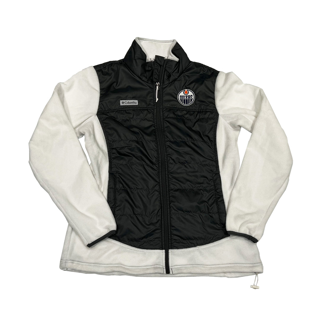 Edmonton Oilers Women's Columbia White & Grey Basin Butte Full Zip Jacket